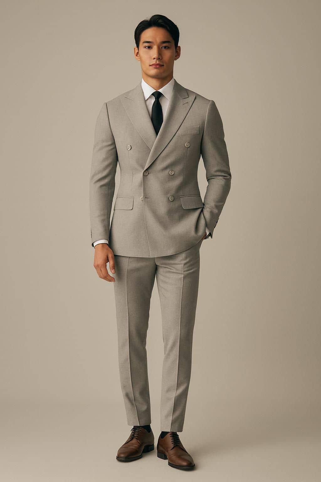 Off-white double-breasted suit luxury tailoring Koh Samui