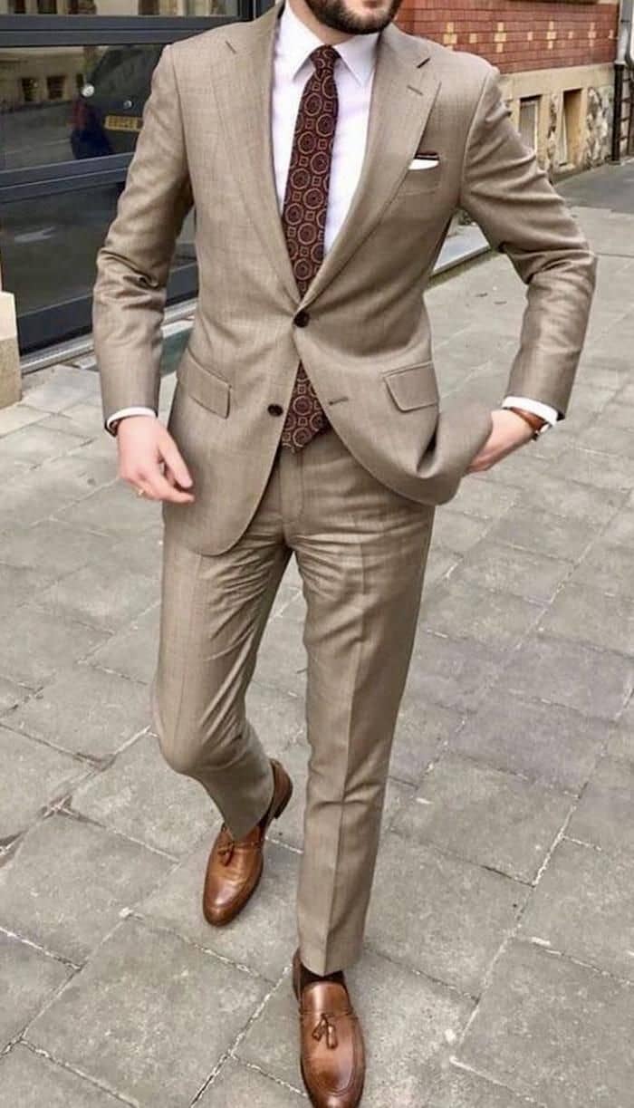 Cream single-breasted suit premium tailoring Koh Samui