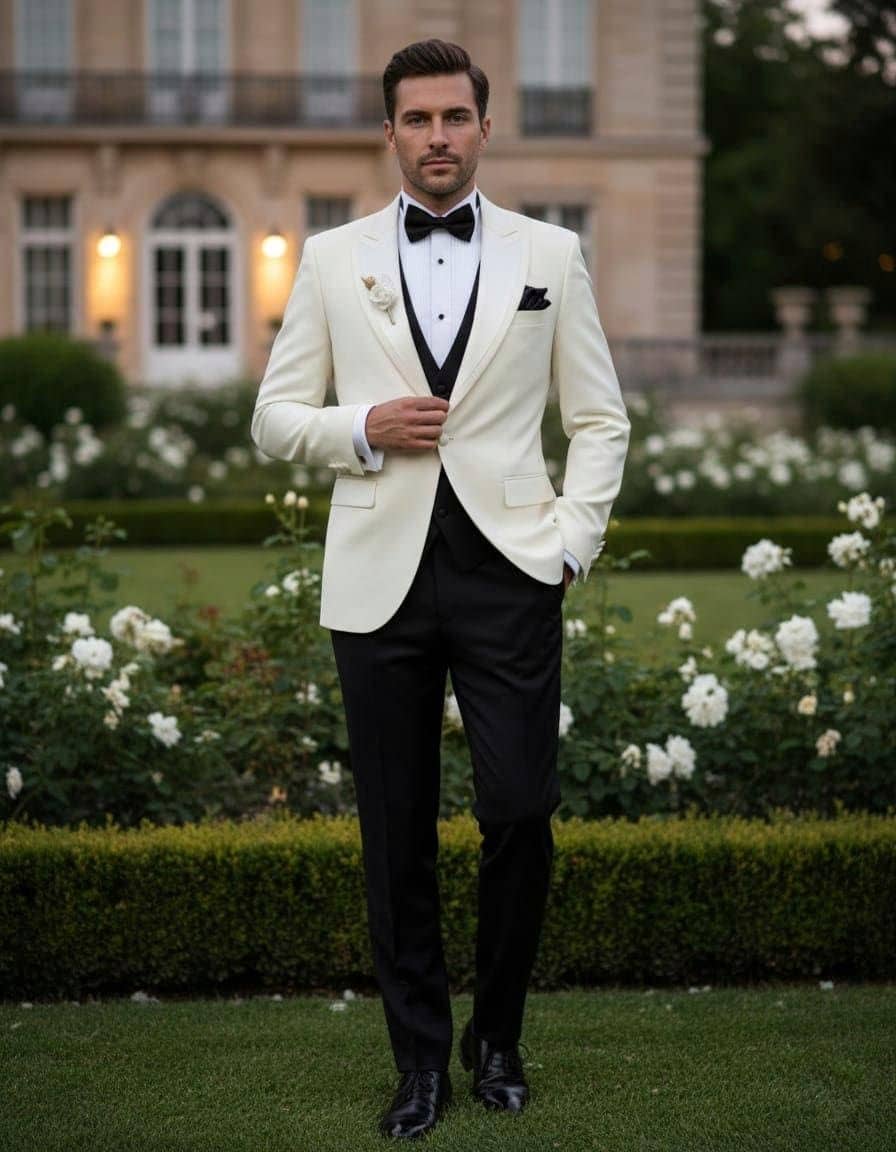 White tuxedo formal wedding suit custom made Koh Samui