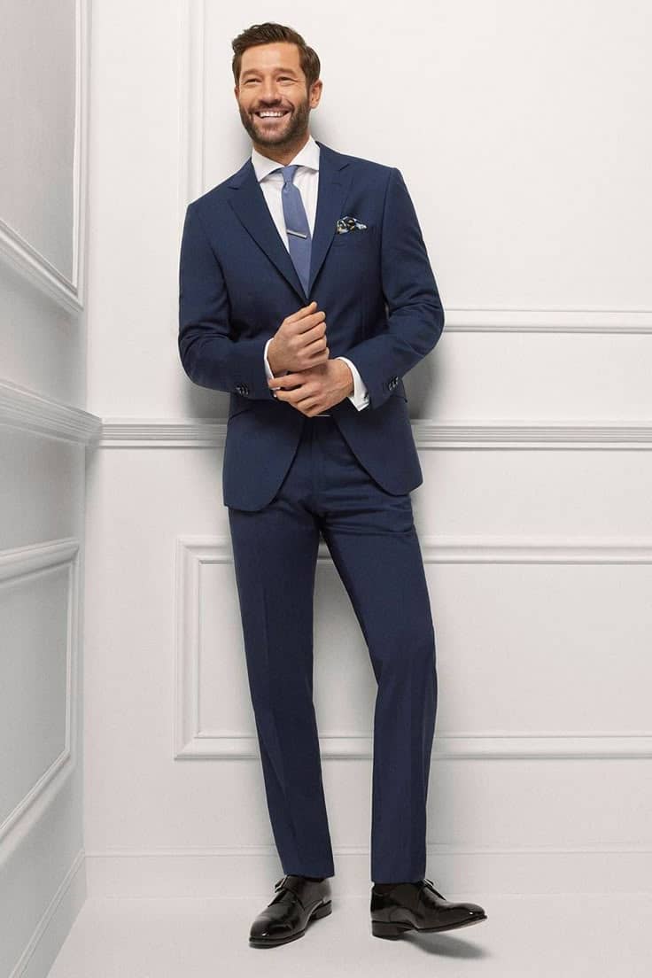 Navy blue single-breasted suit custom tailor Koh Samui