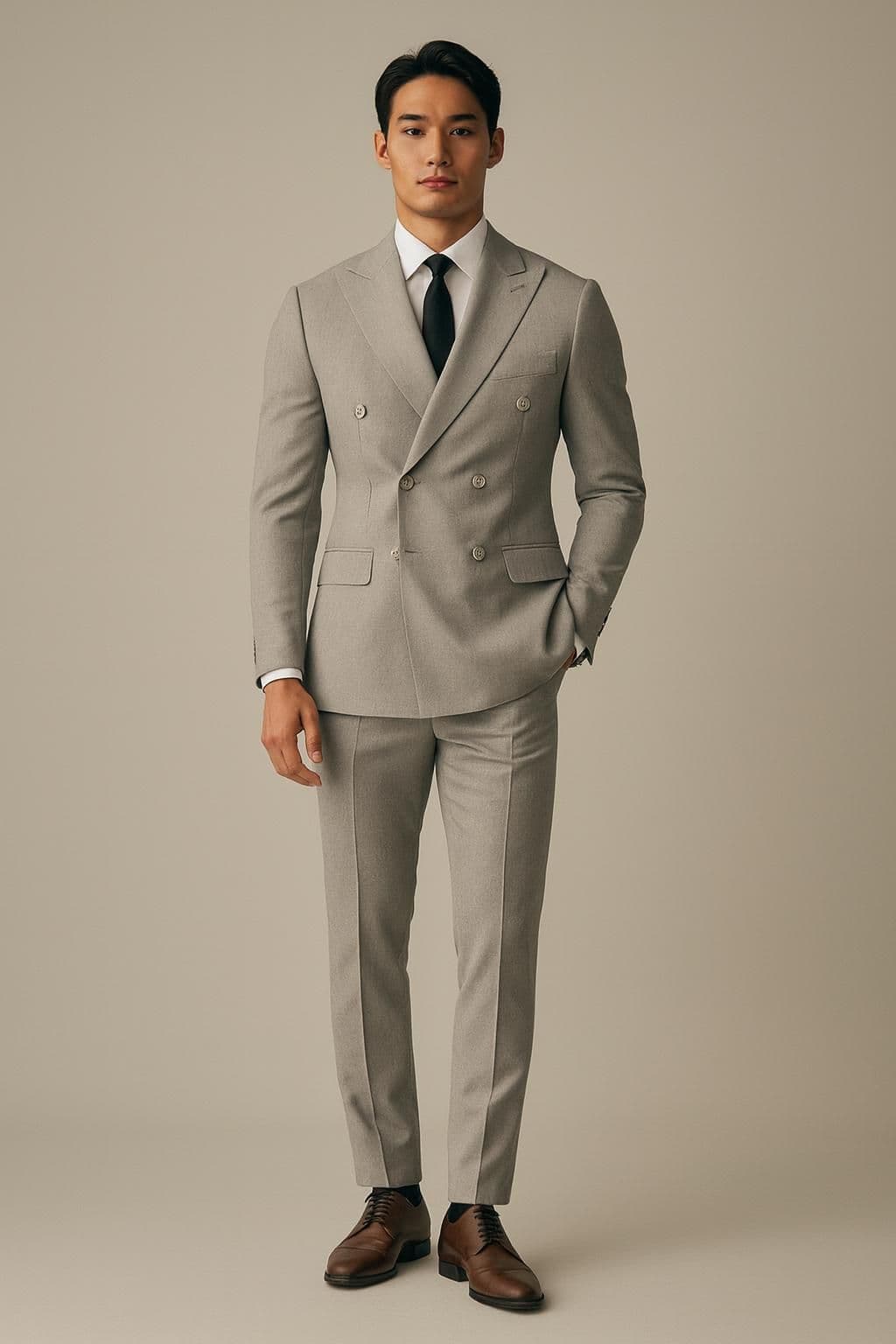 Off-white double-breasted suit luxury tailoring Koh Samui