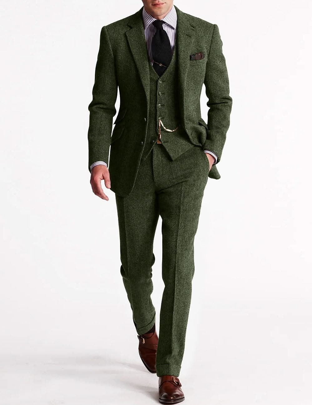 Green tweed suit bespoke tailor Koh Samui Thailand