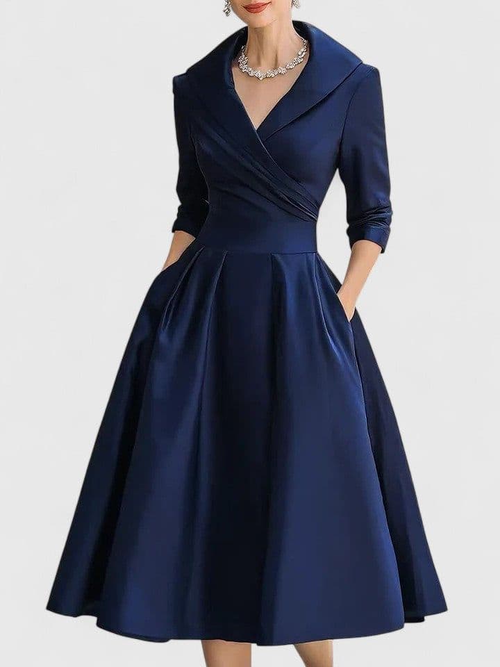 Deep blue tailored suit dress for women in Koh Samui