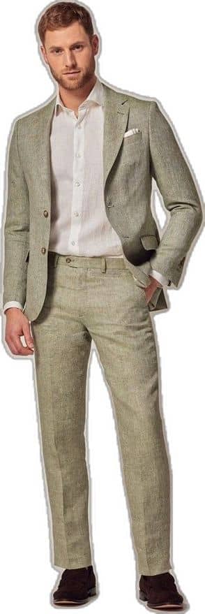 Green tropical linen suit custom tailor Koh Samui Thailand