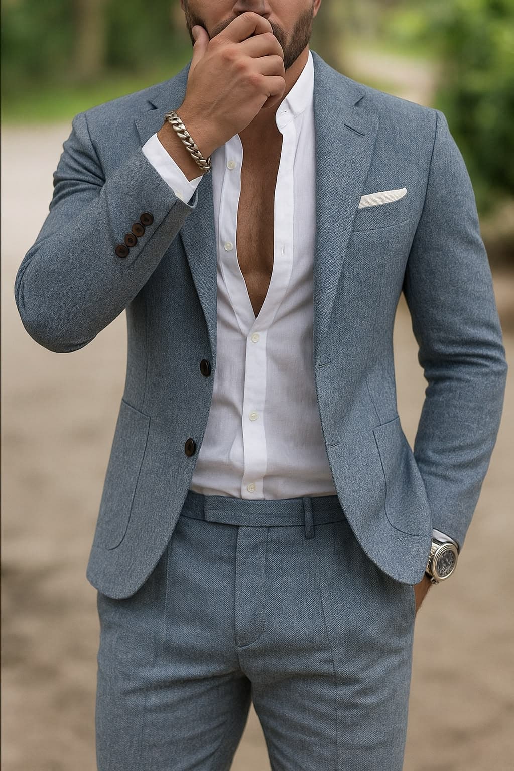 Custom linen suit tailoring Koh Samui