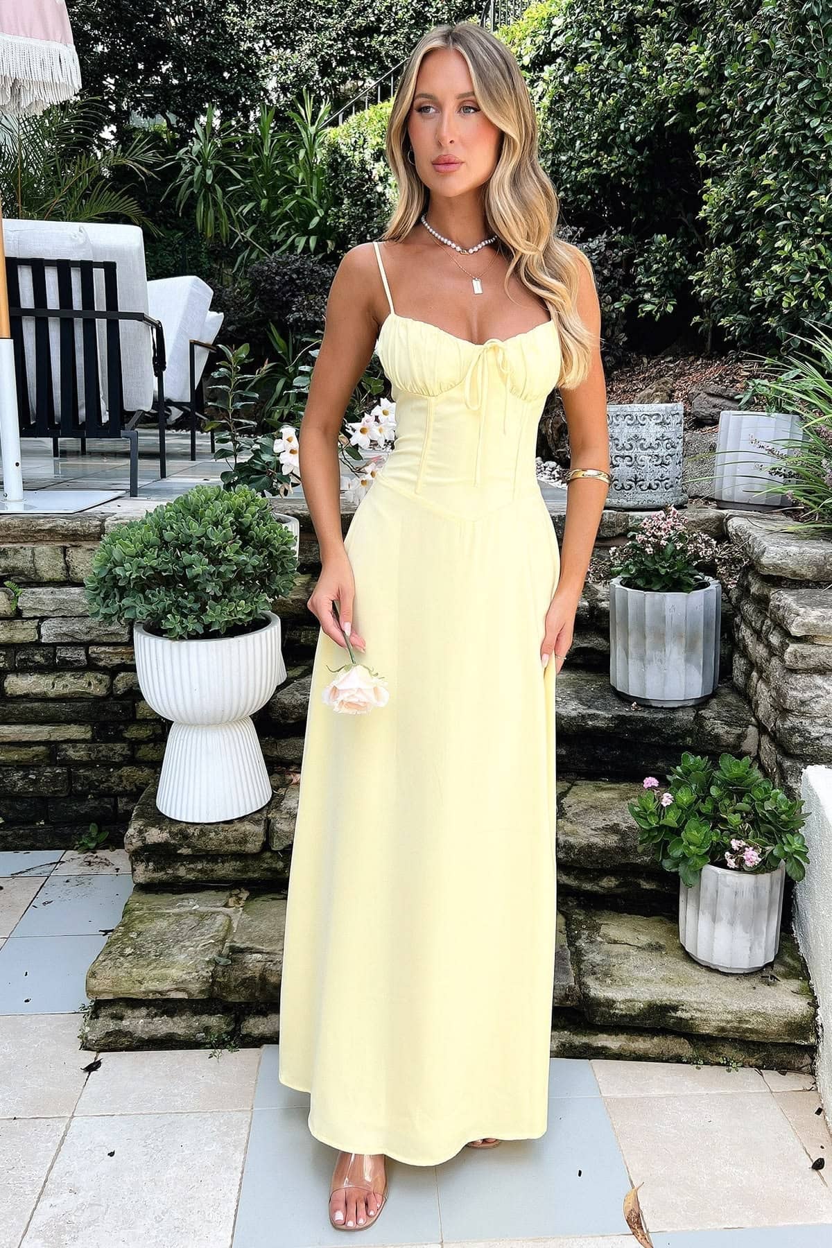 Cream elegant formal dress designed for women in Koh Samui