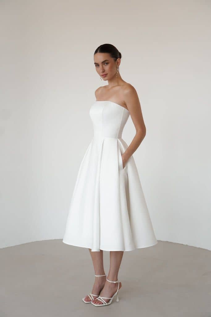 White short formal dress perfect for beach events in Koh Samui